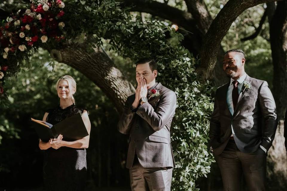 Joy on the wedding day