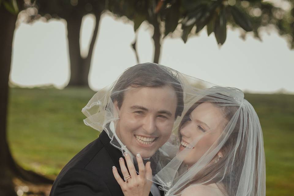 Bride and Groom laughter