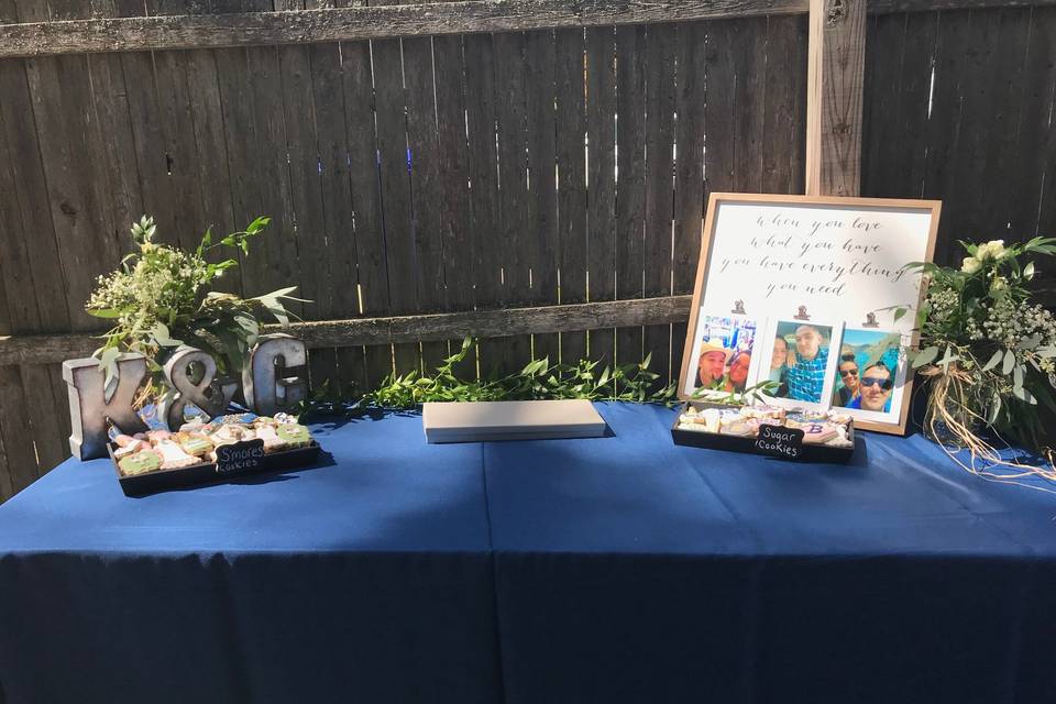 Backyard wedding reception