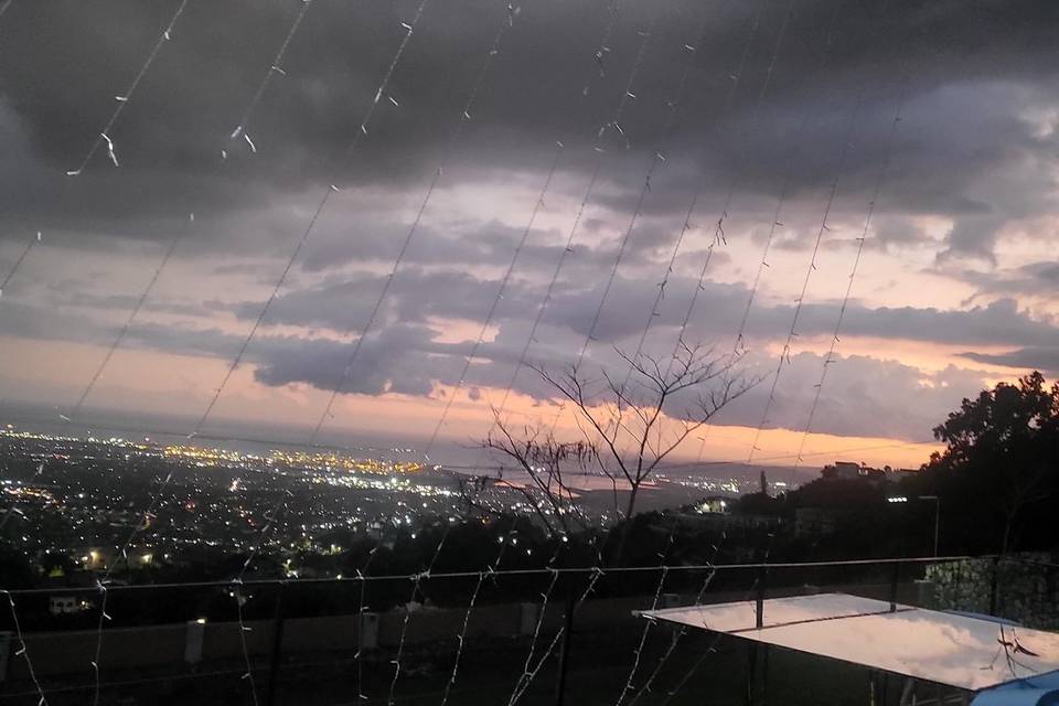 View of city from balcony