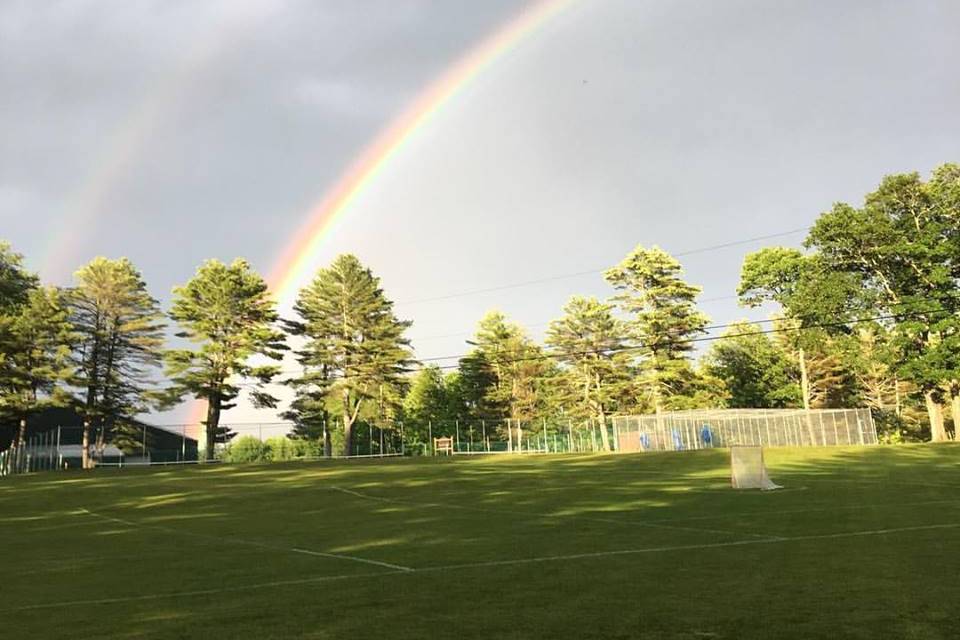 Rainbow over the tennis courts