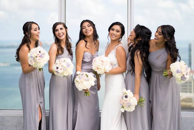 Bride with bridesmaids