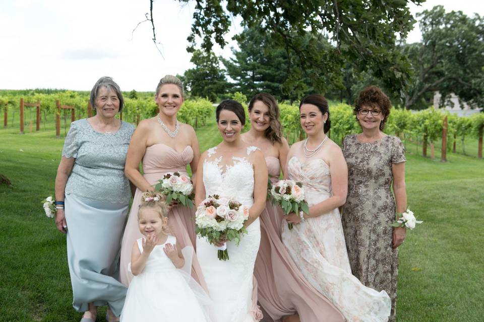 Bride Bridesmaids and Mothers