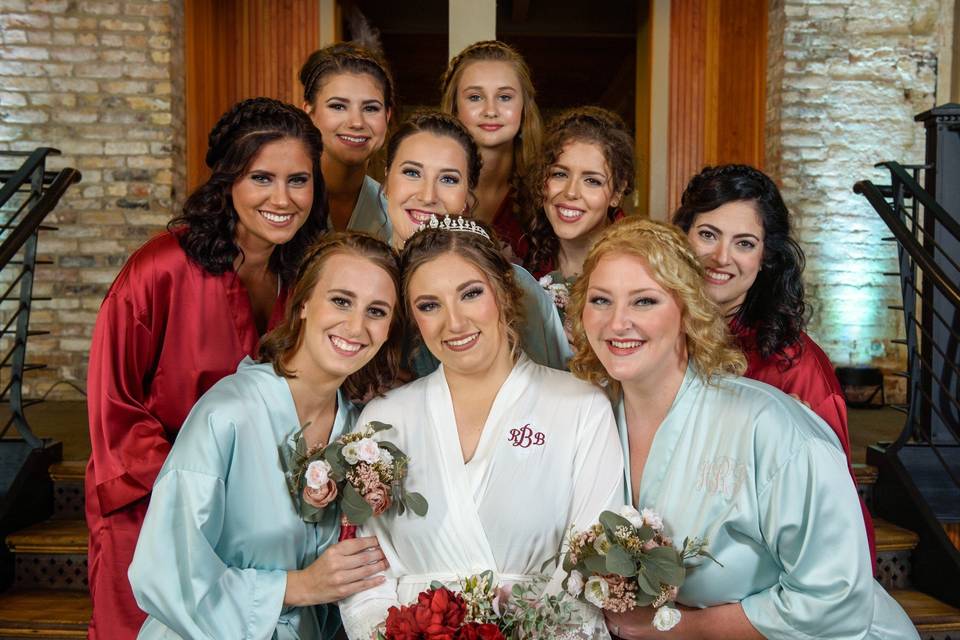 Bride and Bridesmaids