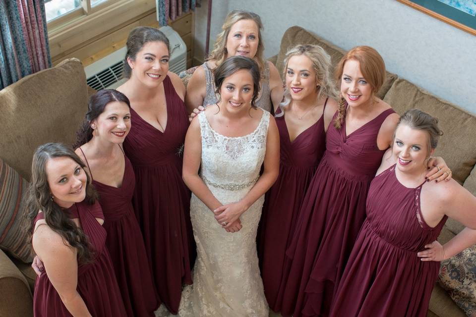 Bride and Bridesmaids