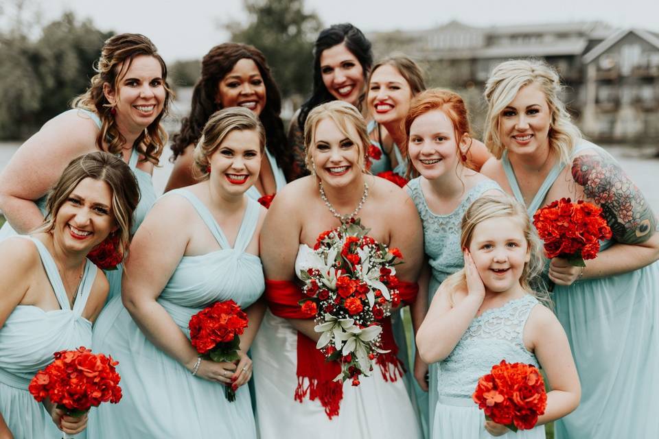 Bride and Bridesmaids