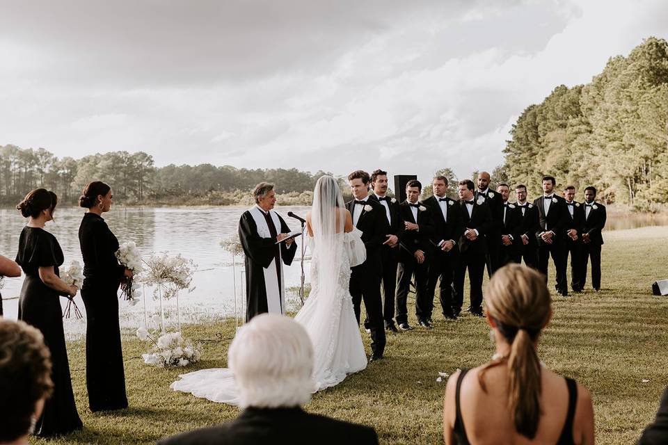 Ceremony at water's edge