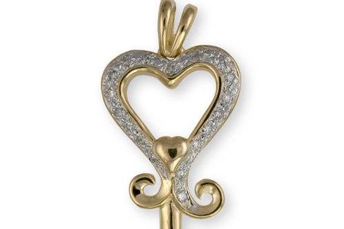 Key to Her Pendant with diamonds!  Exclusively designed by Terry Quinn of Quinn's Goldsmith.
