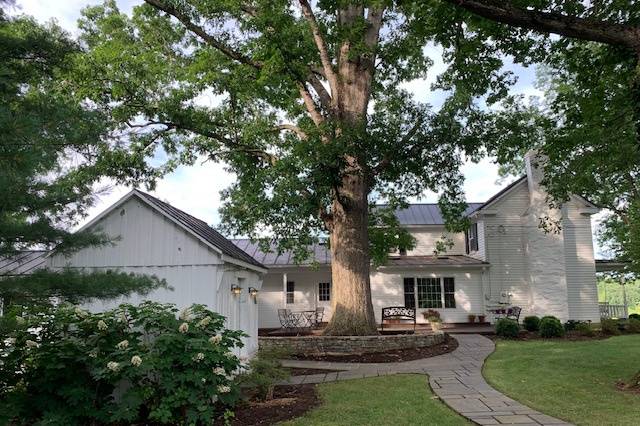 Side view of farmhouse