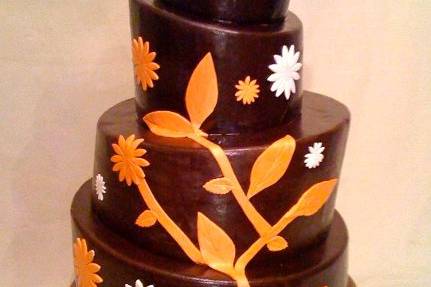 Chocolate topsy-turvy wedding cake