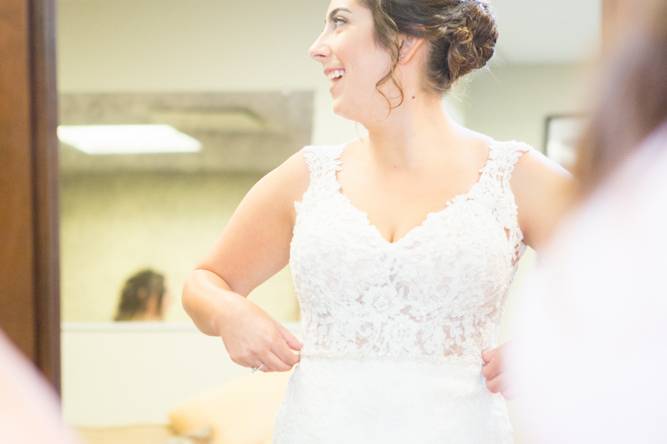 Bride with bridesmaid