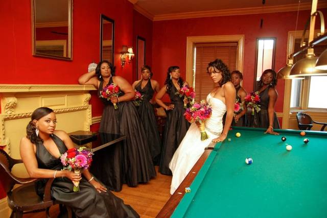 The bride with her bridesmaids