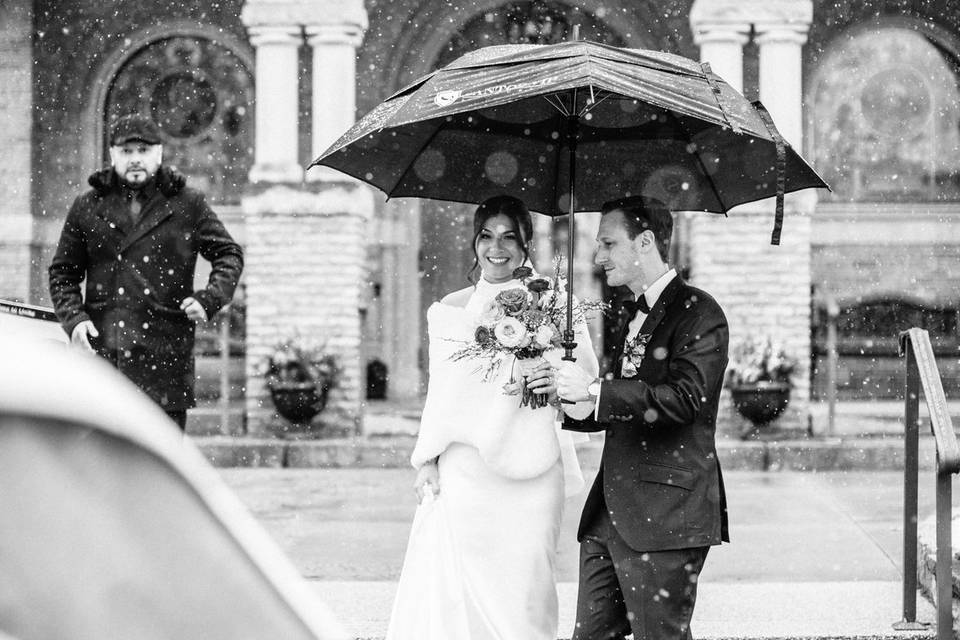 Rainy day wedding
