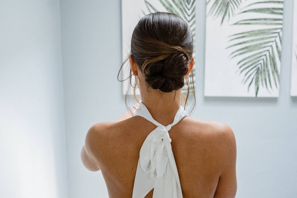Bride getting ready