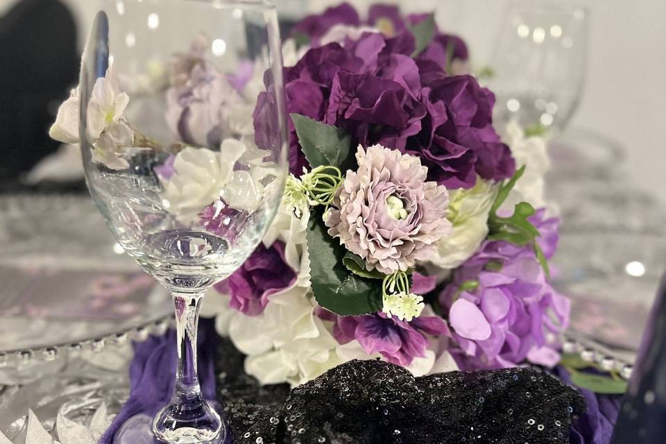 Floral table setting