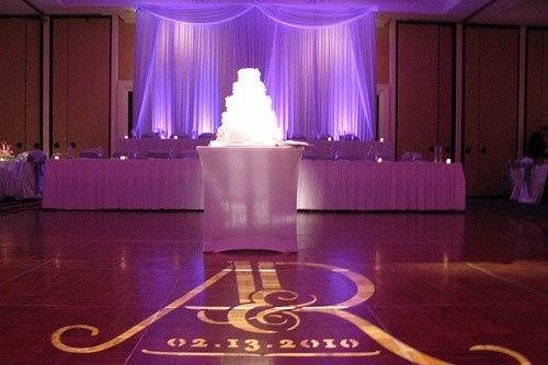 Custom gobo/monogram projection.