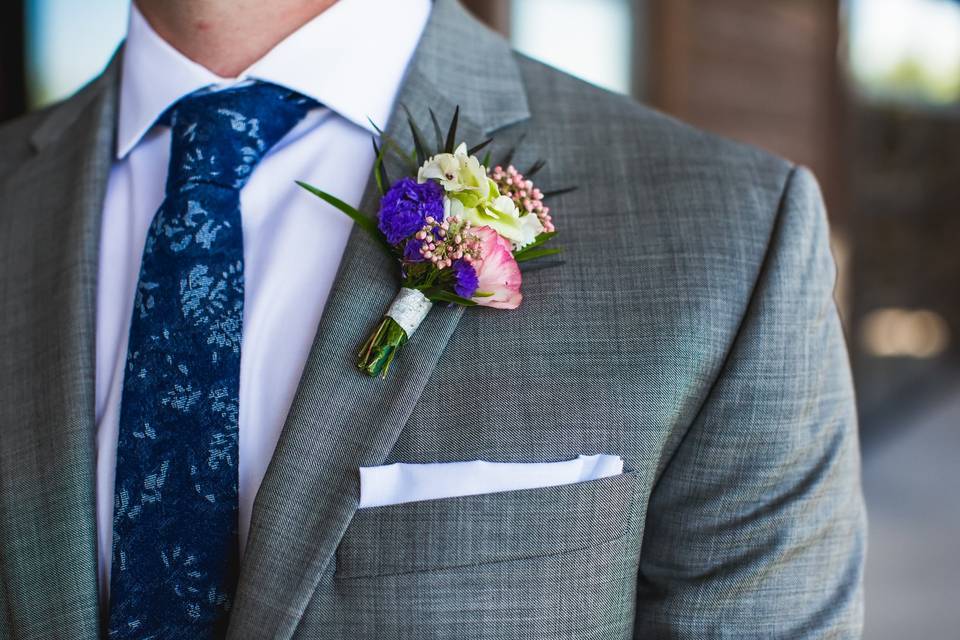 Closeup of boutonniere