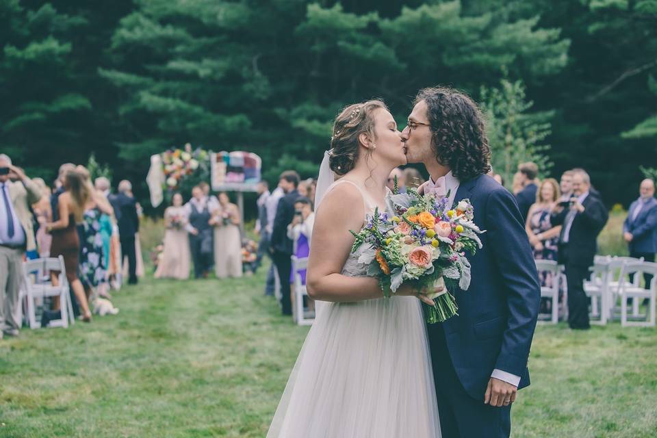 Colorful wedding arch