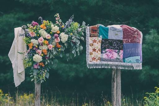 Colorful wedding arch