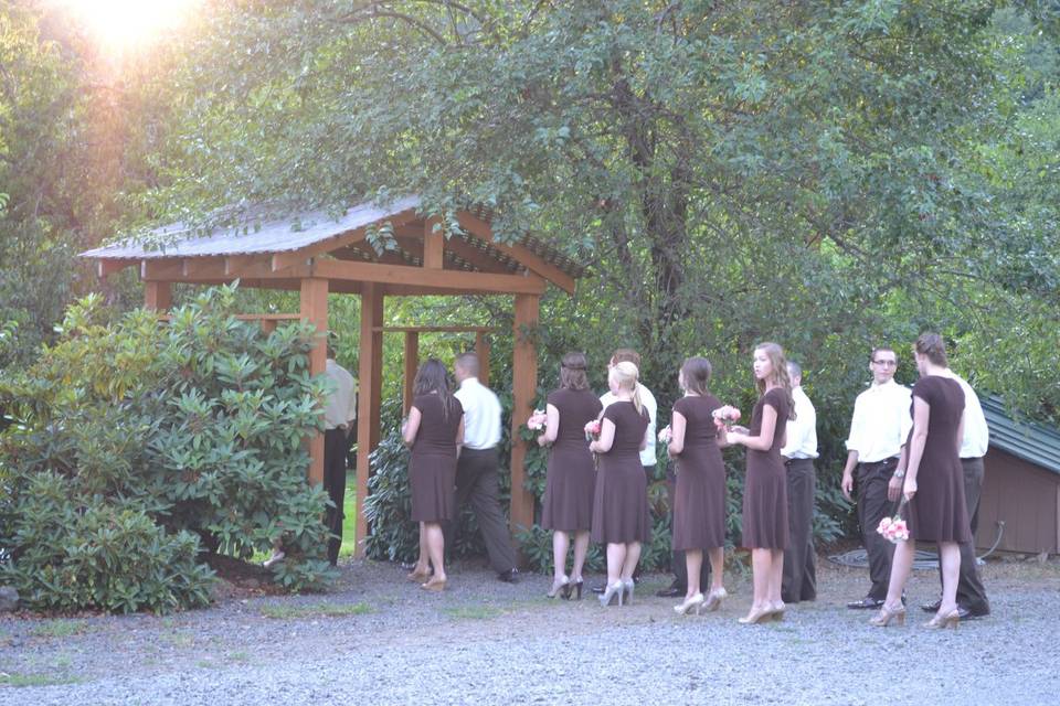 Bridesmaids and groomsmen