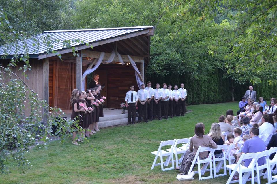 Bridesmaids and groomsmen