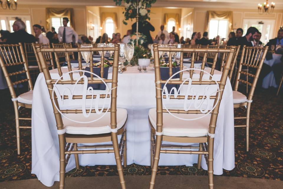 Sweetheart table details