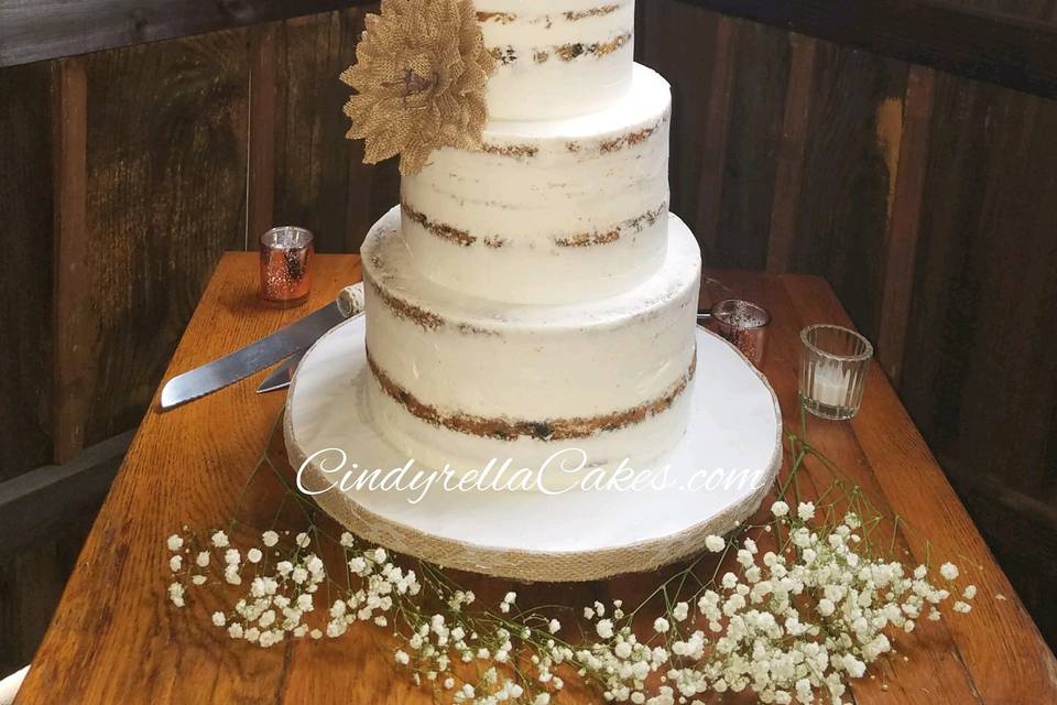 Naked wedding cake