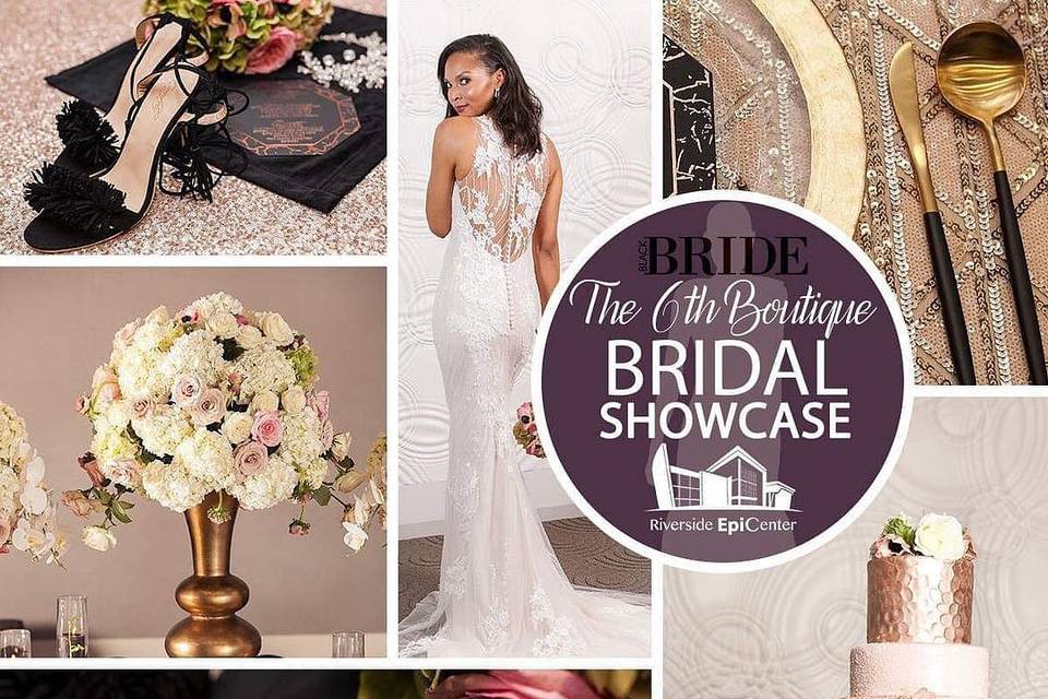 Bridal show case featuring cak