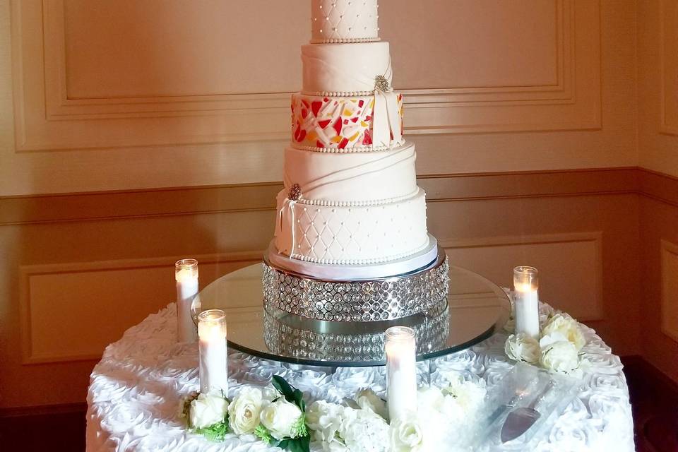 Kaleidoscopic wedding cake