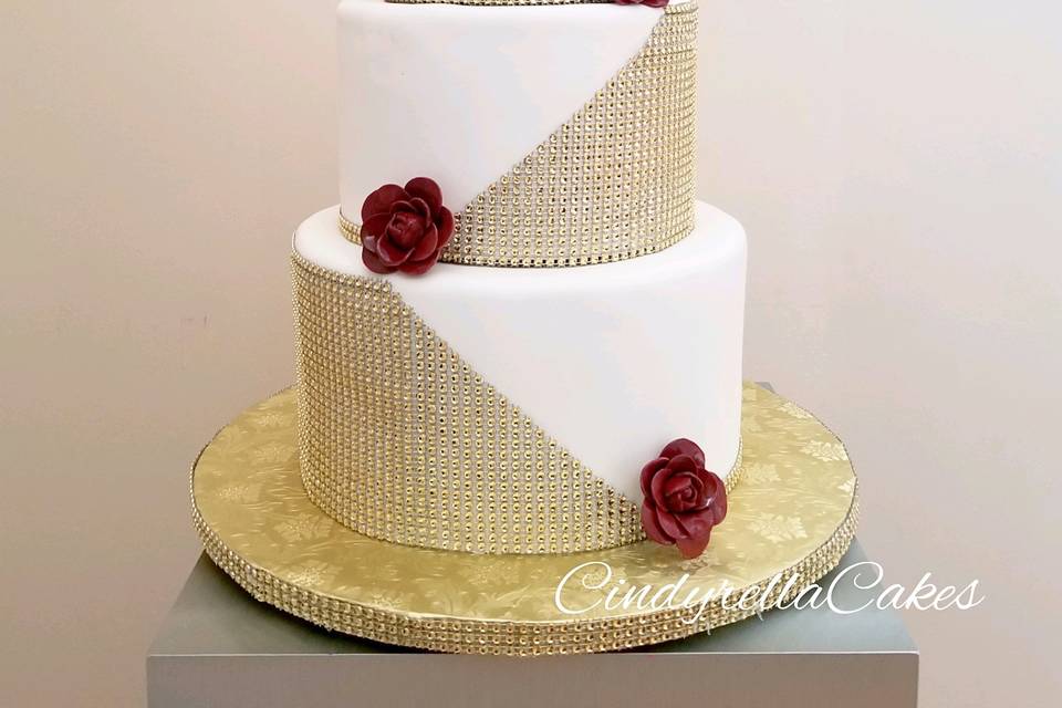 Rhinestone wedding cake