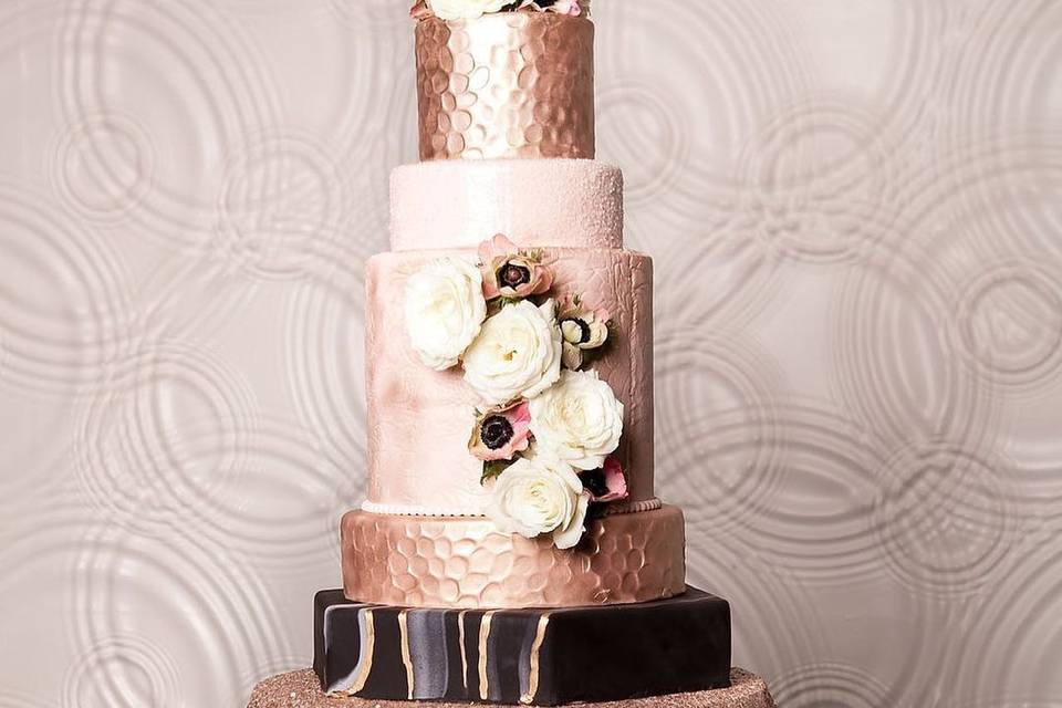 Rosegold wedding cake