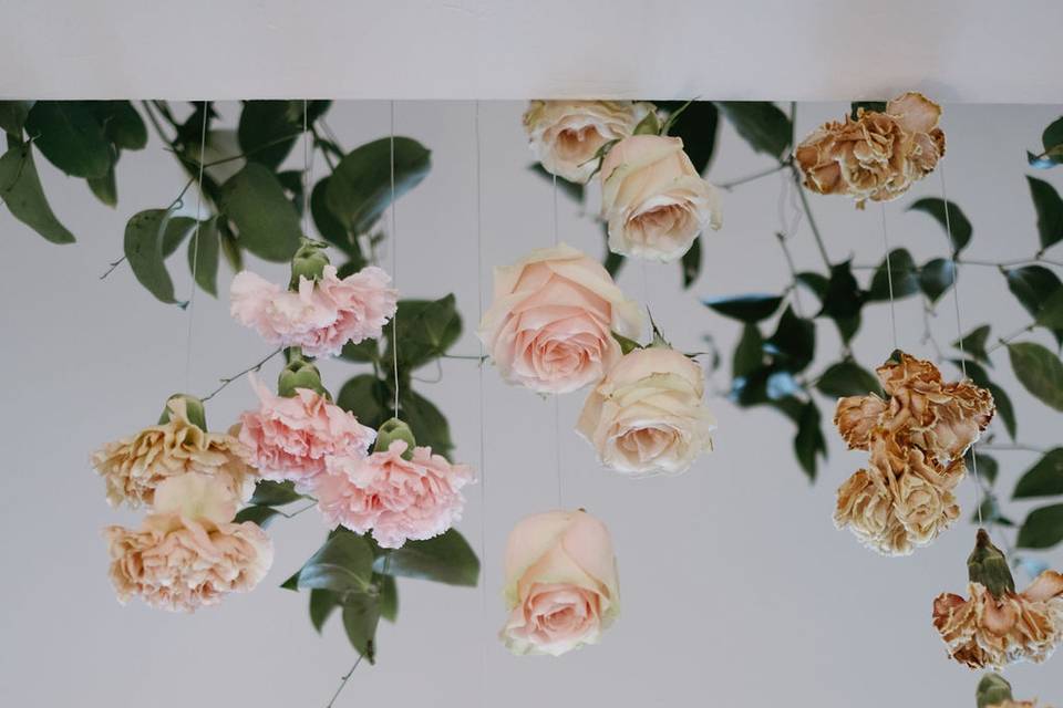 Hanging floral installation