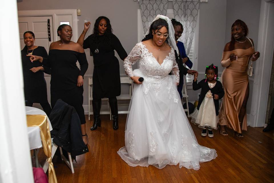Bride Dances With Her Family