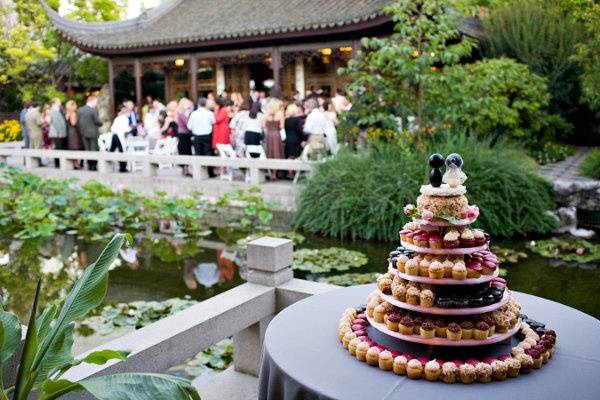 Lan Su Chinese Garden Cake in Boat House looking toward Terrace