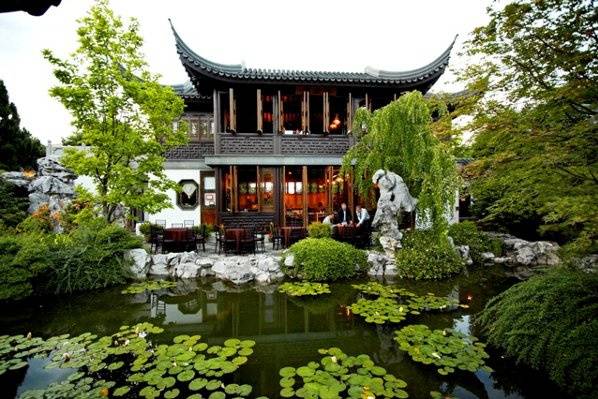Lan Su Chinese Garden Teahouse Patio Dinner