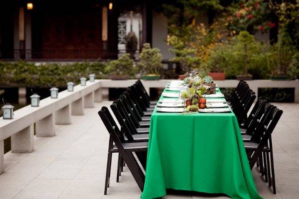 Lan Su Chinese Garden Terrace Dinner Setup