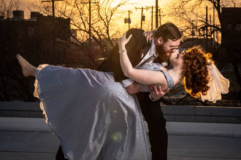 Bride and groom portrait