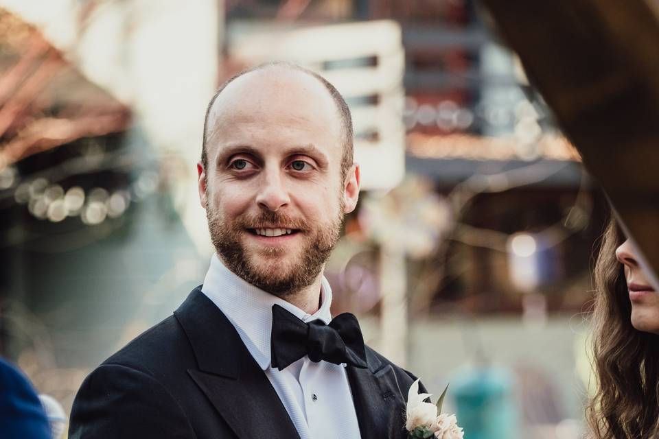 Listening to officiant