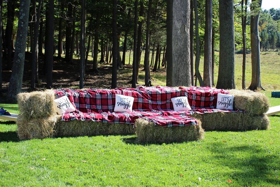Hay bale couch