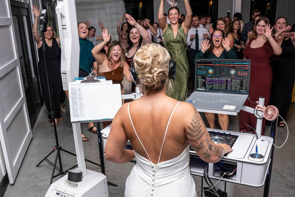 Bride as DJ