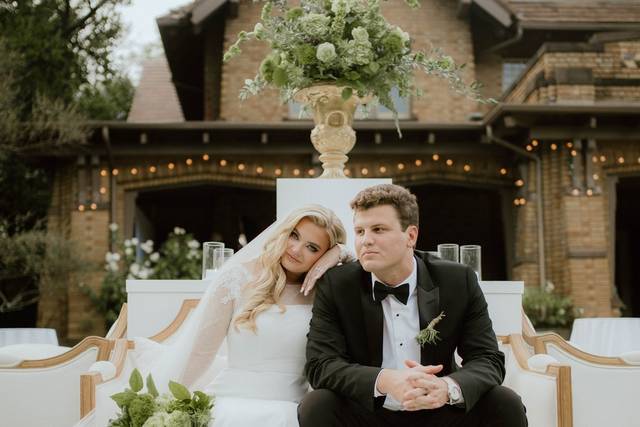 Newlyweds smiling