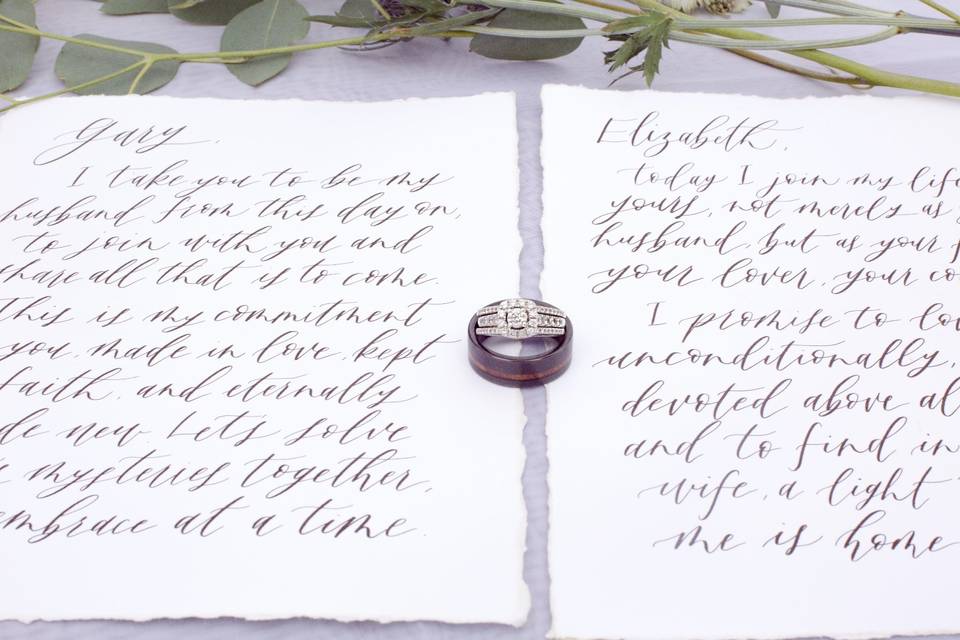 Handlettered Vows