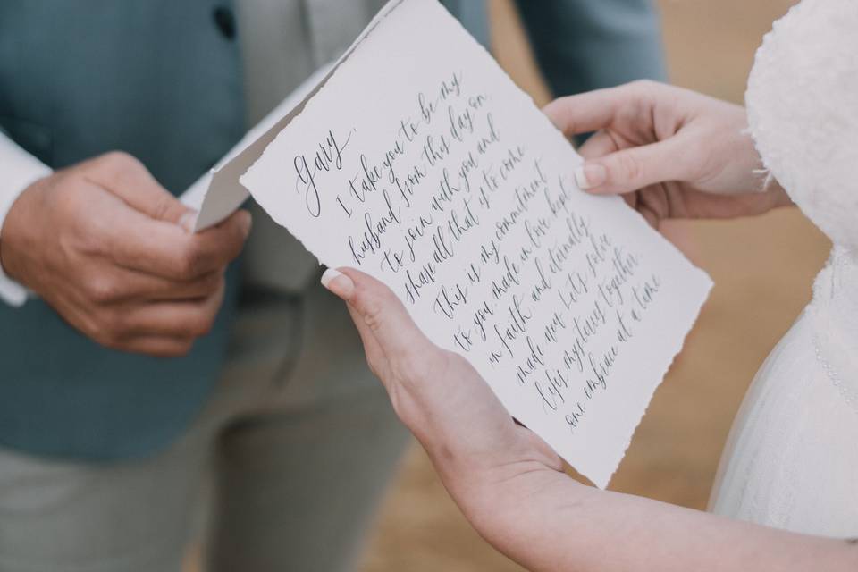 Handlettered Vows