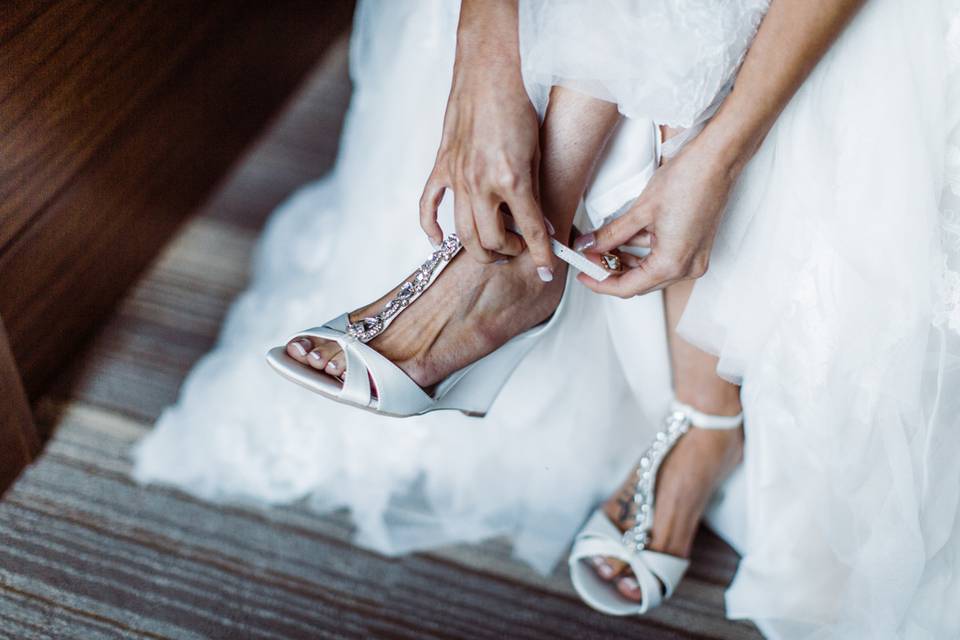 Bride getting ready