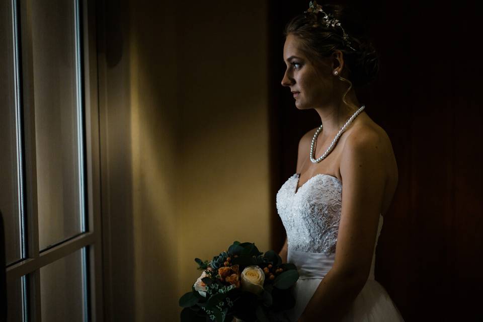 Bride getting ready