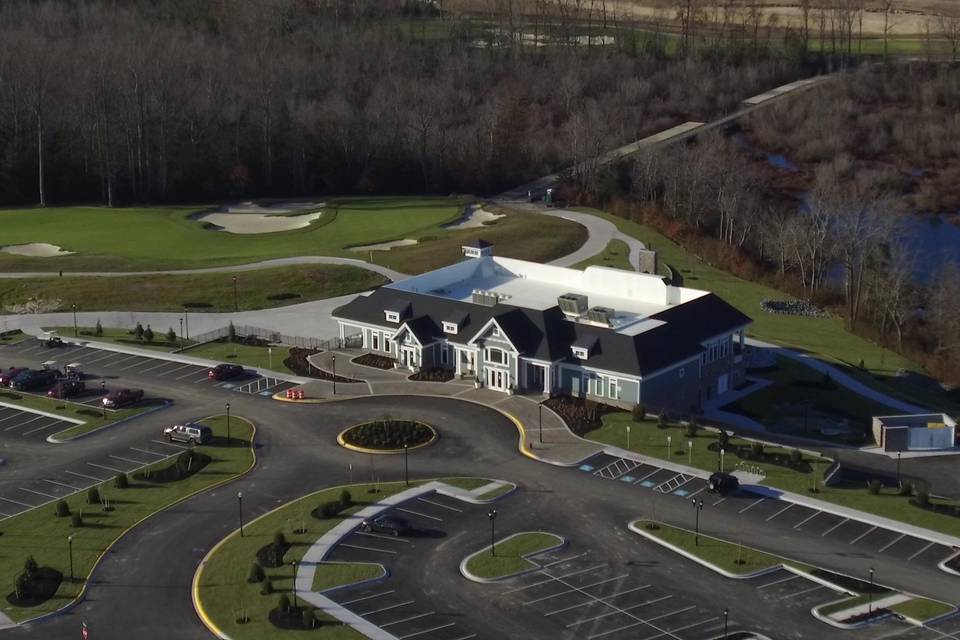 Aerial view of the clubhouse