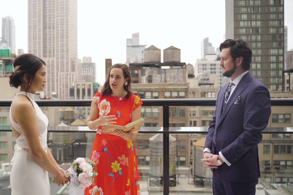 NYC rooftop elopement