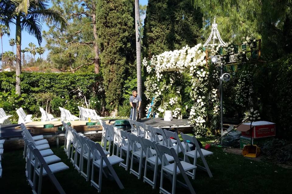 Ceremony area set up