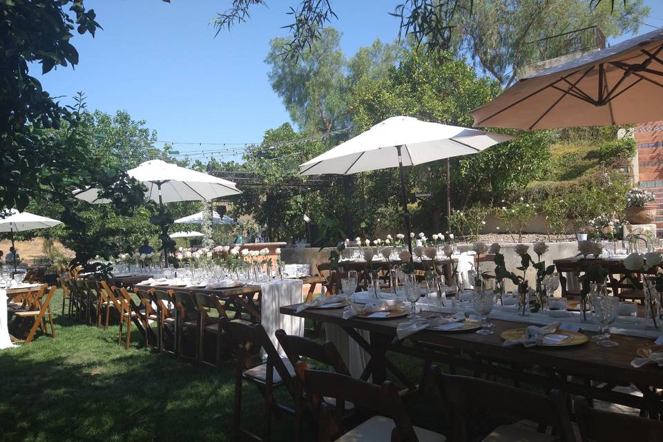 Beautiful Garden tables set up