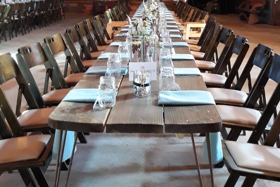 Banquet reception setup